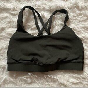 dark green lululemon sports energy bra